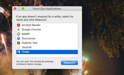 force quit app in macOS