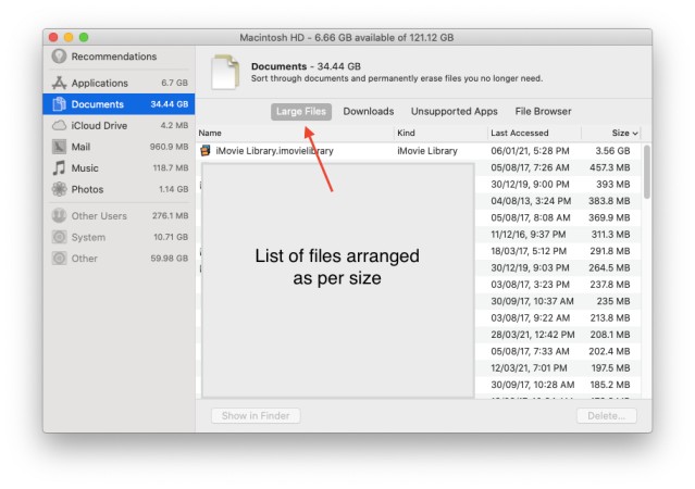 check hard disk space in mac