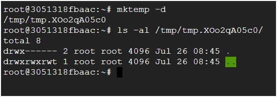 Linux terminal: mkdir temporary directory