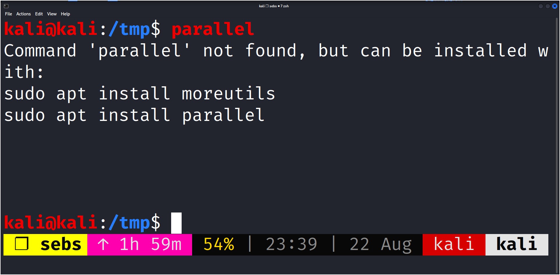 moreutils parallel and GNU parallel apt error